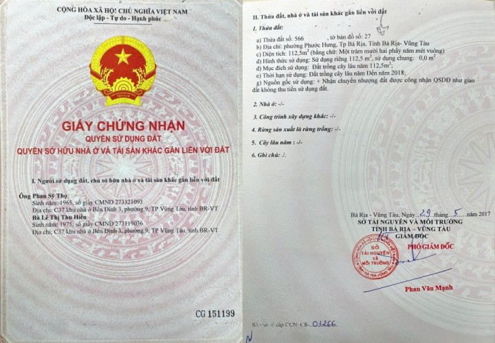 ĐẤT PHƯỚC HƯNG ĐẸP – GIÁ ĐẦU TƯ  – CHÍNH CHỦ CẦN BÁN Tại Phường Phước Hưng, TP Bà Rịa, Bà Rịa Vũng Tàu