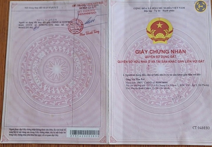 ĐẤT 2 MẶT TIỀN – GIÁ TỐT  – CHÍNH CHỦ CẦN BÁN Tại số 15, Đường Bàu Lách, Xã Phạm Văn Cội, Huyện Củ Chi