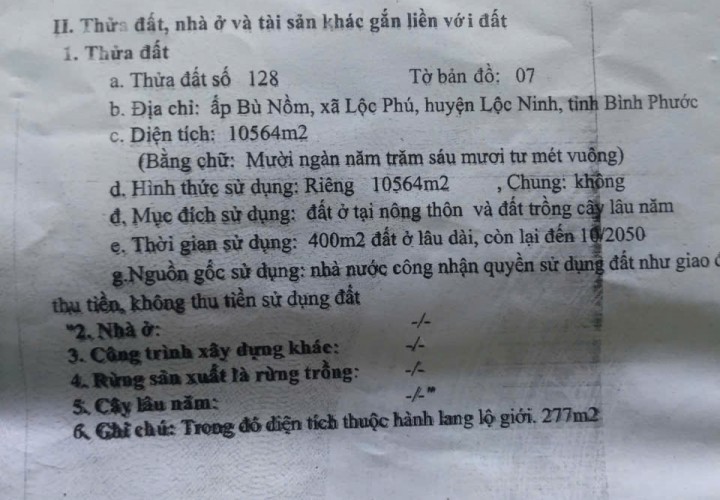 ĐẦU TƯ SINH LỜI – CHÍNH CHỦ CẦN BÁN LÔ ĐẤT 3 MẶT TIỀN DT756, Lộc Phú, Lộc Ninh, Bình Phước