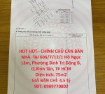 HOT HOT– CHÍNH CHỦ CẦN BÁN NHÀ  TẠI  Phường Bình Trị Đông B, Q.Bình Tân, TP HCM