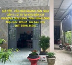 GIÁ TỐT - CẦN BÁN NHANH CĂN  NHÀ CẤP 4 – Vị Trí Tại KHU DÂN CƯ PHƯỜNG TÂN HẠNH, TỈNH VĨNH LONG