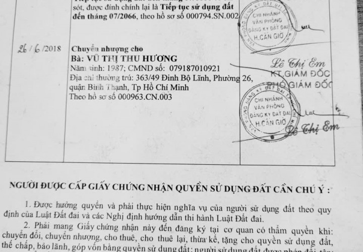 HOT HOT – CHÍNH CHỦ CẦN BÁN ĐẤT VỊ TRÍ ĐẸP  TẠI Xã Bình Khánh, Huyện Cần Giờ, Tp Hồ Chí Minh