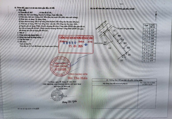 ĐẦU TƯ SINH LỜI - CHÍNH CHỦ CẦN BÁN GẤP LÔ ĐẤT TẠI Xã Cuôr Đăng,  Cư M'gar, Đắk Lắk