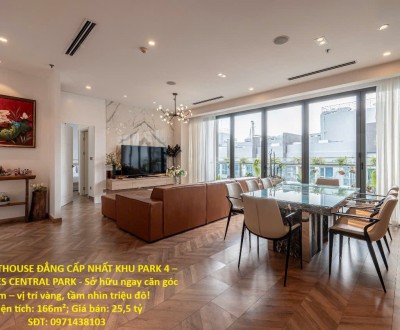 BÁN PENTHOUSE ĐẲNG CẤP NHẤT KHU PARK 4 – VINHOMES CENTRAL PARK - Sở hữu ngay căn góc hiếm