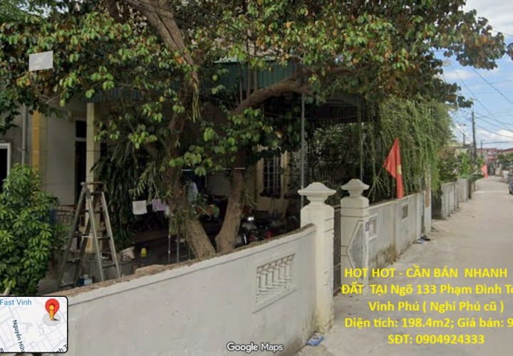 HOT HOT - CẦN BÁN  NHANH  LÔ ĐẤT  TẠI Phạm Đình Toái, Xã Nghi Phú, Thành phố Vinh, Nghệ An