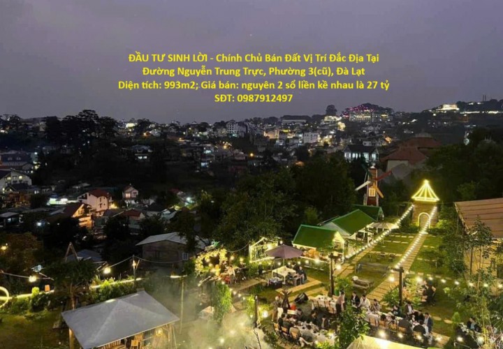 ĐẦU TƯ SINH LỜI - Chính Chủ Bán Đất Vị Trí Đắc Địa Tại Đường Nguyễn Trung Trực, Phường 3 (cũ)