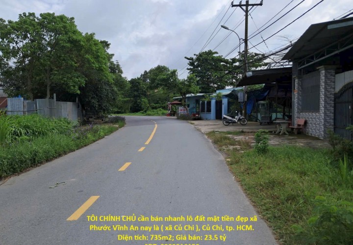 TÔI CHÍNH CHỦ cần bán nhanh lô đất mặt tiền đẹp khu vực huyện Củ Chi, TPHCM