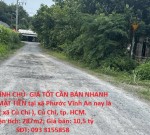 ĐẤT CHÍNH CHỦ- GIÁ TỐT CẦN BÁN NHANH LÔ ĐẤT MẶT TIỀN tại huyện Củ Chi, TPHCM