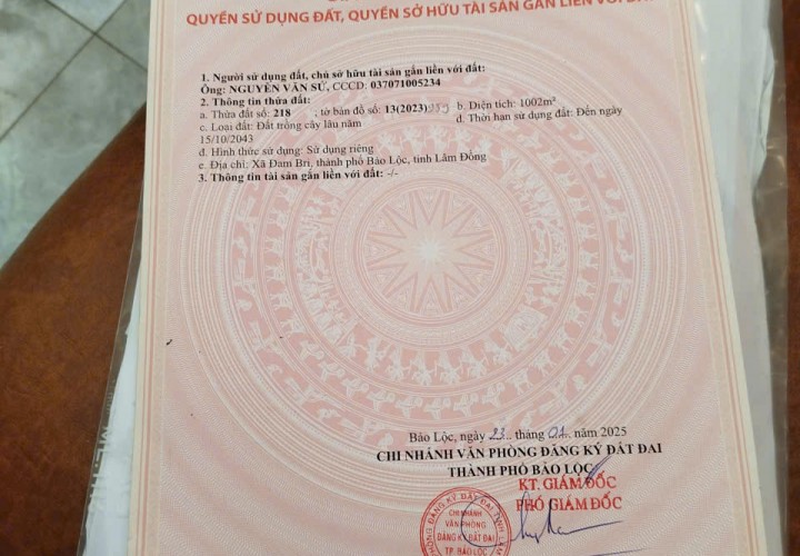 ĐẤT ĐẸP - GIÁ TỐT- CHÍNH CHỦ CẦN BÁN CĂN LÔ ĐẤT Thôn 14, Phường 2, TP Bảo Lộc, Lâm Đồng