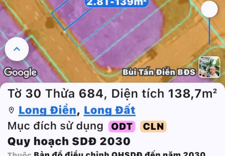 ĐẦU TƯ SINH LỜI - Chính Chủ Cần Bán Lô Đất Đẹp Tiềm Năng Tại Long Điền, Hồ Chí Minh
