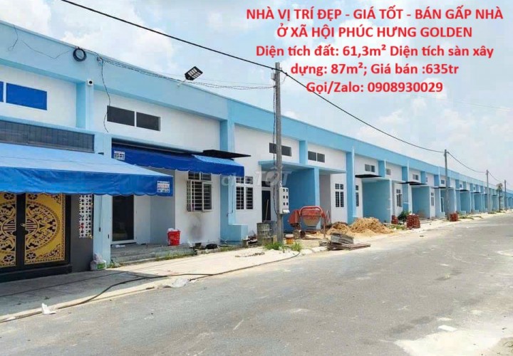 NHÀ VỊ TRÍ ĐẸP - GIÁ TỐT - BÁN GẤP NHÀ Ở XÃ HỘI PHÚC HƯNG GOLDEN