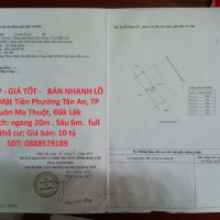 ĐẤT ĐẸP - GIÁ TỐT -   BÁN NHANH LÔ ĐẤT 2 Mặt Tiền Phường Tân An, TP Buôn Ma Thuột, Đăk Lăk