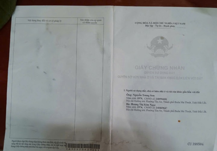 ĐẤT ĐẸP - GIÁ TỐT -   BÁN NHANH LÔ ĐẤT 2 Mặt Tiền Phường Tân An, TP Buôn Ma Thuột, Đăk Lăk