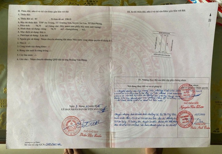 NHÀ ĐẸP – GIÁ TỐT –CẦN BÁN NHÀ Tại Thị Trấn Trường Sơn, An Lão Hải Phòng