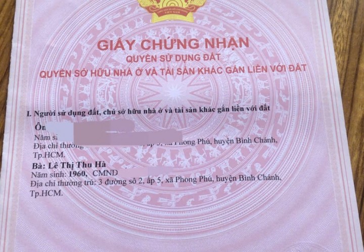 Bán biệt thự Siêu Đẹp 144m2 tại KDC Gia Hòa Xã Phong Phú, Bình Chánh, HCM