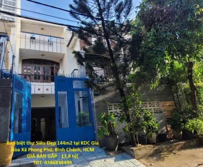Bán biệt thự Siêu Đẹp 144m2 tại KDC Gia Hòa Xã Phong Phú, Bình Chánh, HCM