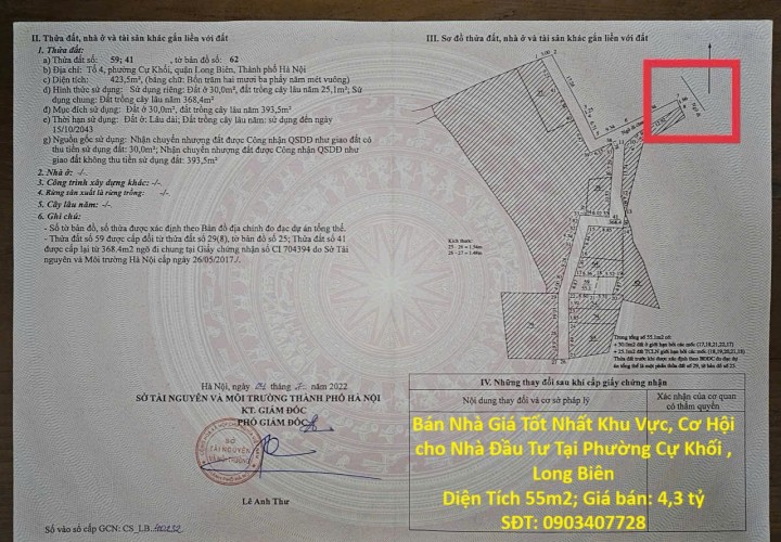 Bán Nhà Giá Tốt Nhất Khu Vực, Cơ Hội cho Nhà Đầu Tư Tại Phường Cự Khối , Long Biên