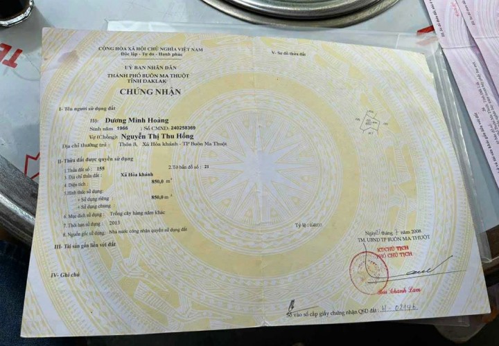 Bán 8 xào Đất Mặt Tiền Đường Tránh Đông NGAY NGÃ TƯ HÀNG SIÊU HIẾM Xã Hòa Khánh Buôn Ma Thuột