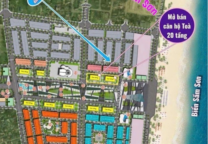 ĐẤT ĐẸP – GIÁ ĐẦU TƯ - CẦN BÁN 2 LÔ ĐẤT 2 MẶT TIỀN phố Trung Kỳ, P.Trung Sơn, TP Sầm Sơn, Thanh Hoá