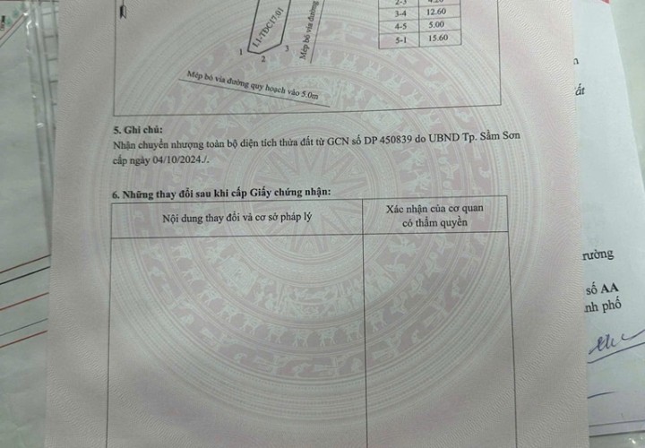 ĐẤT ĐẸP – GIÁ ĐẦU TƯ - CẦN BÁN 2 LÔ ĐẤT 2 MẶT TIỀN phố Trung Kỳ, P.Trung Sơn, TP Sầm Sơn, Thanh Hoá