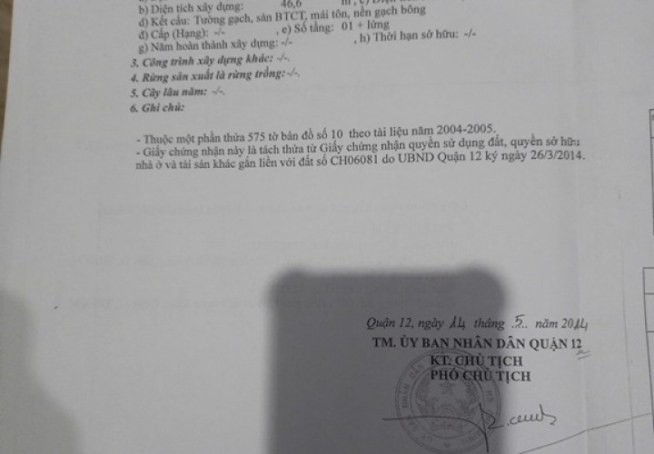 NHÀ ĐẸP – GIÁ TỐT –CHÍNH CHỦ CẦN BÁN NHÀ TẠI 73/3/22, Đường Bùi Công Trừng, P.Thạnh Xuân, Q.12, HCM