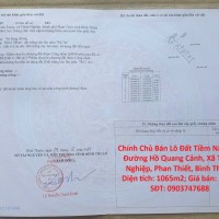 Chính Chủ Bán Lô Đất Tiềm Năng Tại Đường Hồ Quang Cảnh, Xã Thiện Nghiệp, Phan Thiết, Bình Thuận