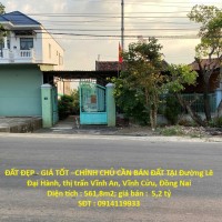 ĐẤT ĐẸP - GIÁ TỐT –CHÍNH CHỦ CẦN BÁN ĐẤT TẠI Vĩnh An - Vĩnh Cửu- Đồng Nai