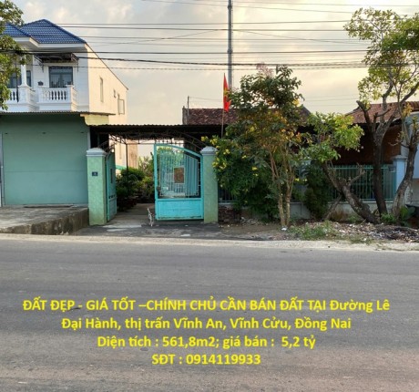 ĐẤT ĐẸP - GIÁ TỐT –CHÍNH CHỦ CẦN BÁN ĐẤT TẠI Vĩnh An - Vĩnh Cửu- Đồng Nai