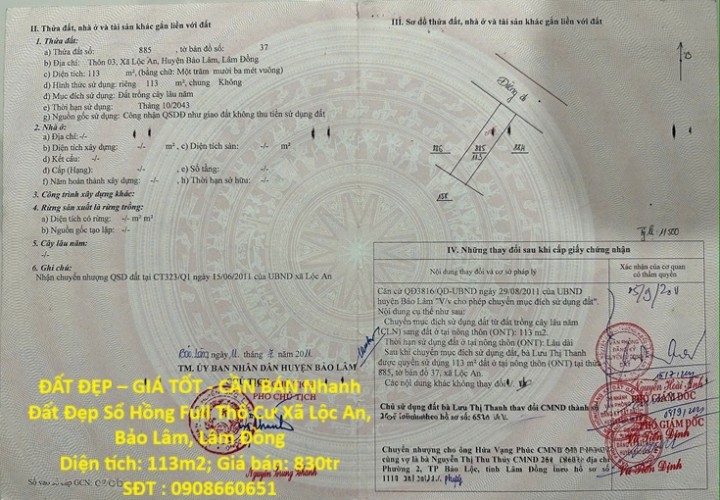 ĐẤT ĐẸP – GIÁ TỐT - CẦN BÁN Nhanh Đất Đẹp Sổ Hồng Full Thổ Cư Xã Lộc An, Bảo Lâm, Lâm Đồng