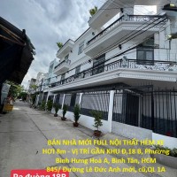BÁN NHÀ MỚI FULL NỘI THẤT HẺM XE HƠI 8m - Vị TRÍ GẦN KHU Đ,18 B, Phường Bình Hưng Hoà A, Bình Tân