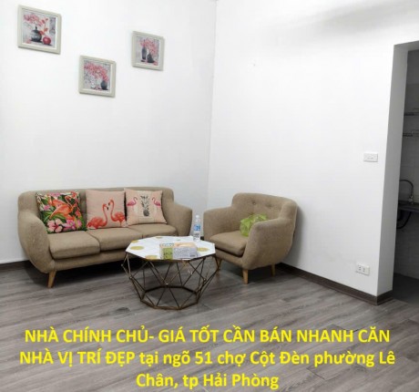 NHÀ CHÍNH CHỦ- GIÁ TỐT CẦN BÁN NHANH CĂN NHÀ VỊ TRÍ ĐẸP tại quận Lê Chân, tp Hải Phòng