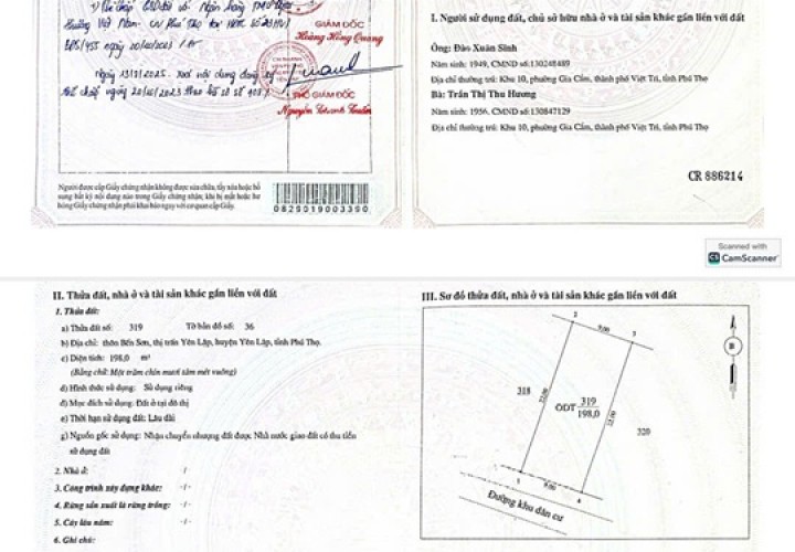 ĐẤT VỊ TRÍ ĐẸP- GIÁ ĐẦU TƯ CẦN BÁN NHANH LÔ ĐẤT tại Thị Trấn Yên Lập, Phú Thọ