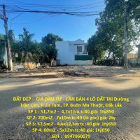 ĐẤT ĐẸP – GIÁ ĐẦU TƯ - CẦN BÁN 4 LÔ ĐẤT TẠI Đường Trần Can, P. Ea Tam, TP. Buôn Ma Thuột, Đắk Lắk