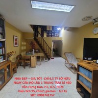 NHÀ ĐẸP – GIÁ TỐT -CHỈ 6,5 TỶ SỞ HỮU NGAY CĂN HỘ LẦU 1 TRUNG TÂM Số 49D Trần Hưng Đạo, P.5, Q.5, HCM