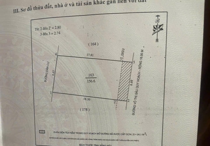 HOT HOT HOT -CHÍNH CHỦ BÁN CĂN NHÀ 2 TẦNG MẶT TIỀN Tại Võ Thị Sáu, Trường Thi, T.P. Vinh, Nghệ An