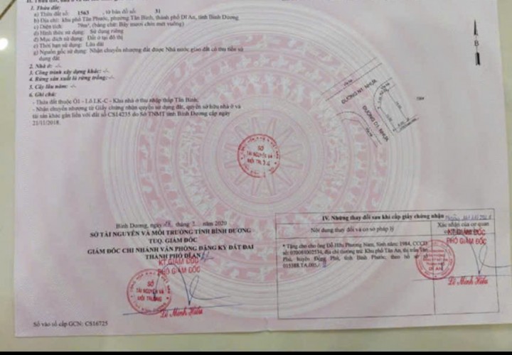 NHÀ CHÍNH CHỦ - Lô Góc 2 MẶT TIỀN Khu Phố Tân Phước, Phường Tân Bình, TP Dĩ An, Bình Dương