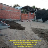 CHÍNH CHỦ BÁN ĐẤT NỀN - MẶT TIỀN QUỐC LỘ 57 Tại Xã Tân Hội, Mỏ Cày Nam, Bến Tre