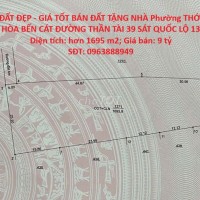 ĐẤT ĐẸP - GIÁ TỐT BÁN ĐẤT TẶNG NHÀ Phường THỚI HÒA BẾN CÁT ĐƯỜNG THẦN TÀI 39 SÁT QUỐC LỘ 13