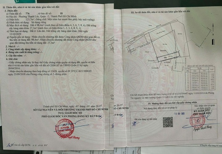 ĐẤT ĐẸP – GIÁ TỐT  – CHÍNH CHỦ CẦN BÁN Nhanh Lô Đất vị trí đẹp tại quận 12, TPHCM