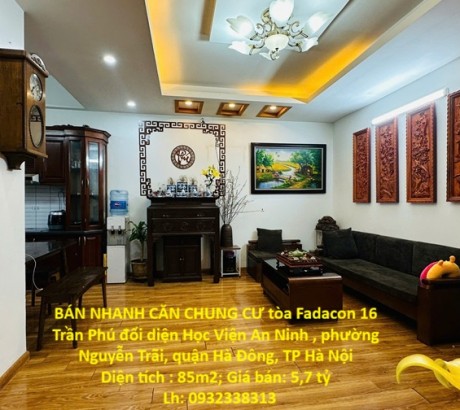 HOT HOT CĂN HỘ VIEW ĐẸP- GIÁ TỐT CẦN BÁN NHANH CĂN CHUNG CƯ tại quận Hà Đông, TP Hà Nội
