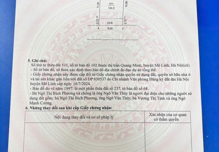 ĐẤT ĐẸP - GIÁ SIÊU ĐẦU TƯ Chính Chủ Bán Nhanh Lô Đất Đẹp Nhất tổ 10 Quang Minh, Hà Nội