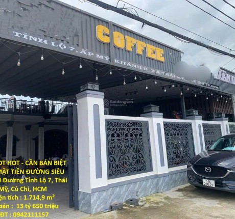 HOT HOT HOT - CẦN BÁN BIỆT THỰ MẶT TIỀN ĐƯỜNG SIÊU ĐẸP TẠI Đường Tỉnh Lộ 7, Thái Mỹ, Củ Chi, HCM